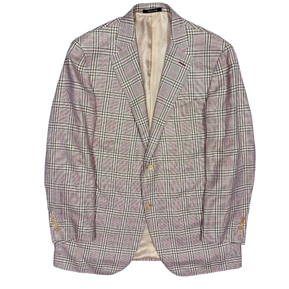 $1200MSRP VASSI Couture Handmade in Italy Sport Coat Wool Silk Linen EU54R